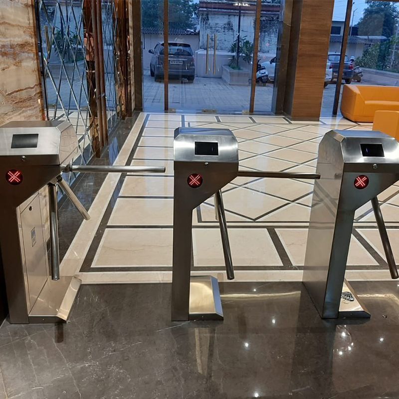 RFID card turnstile installation in Europe corporate office lobbies