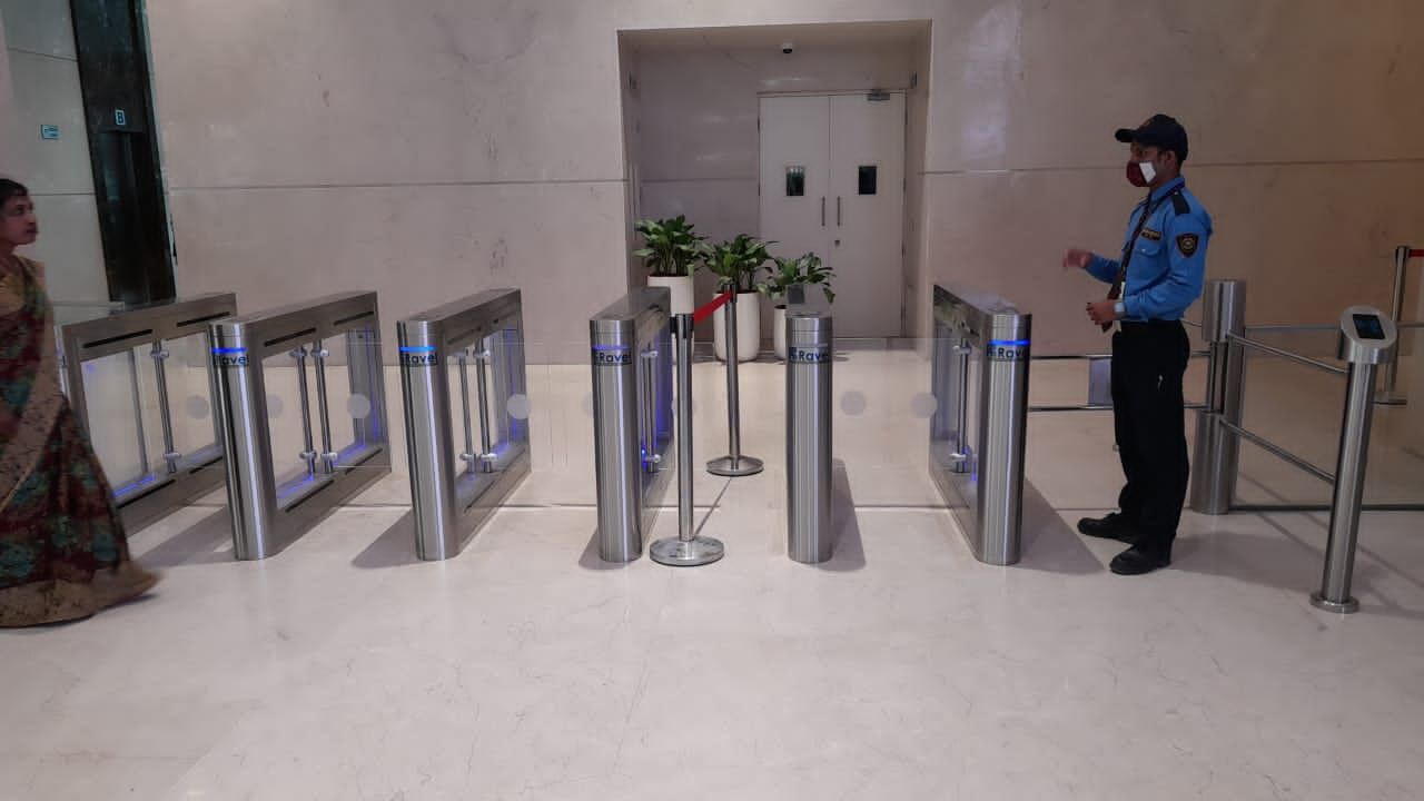 Industrial park pedestrian access installation setup