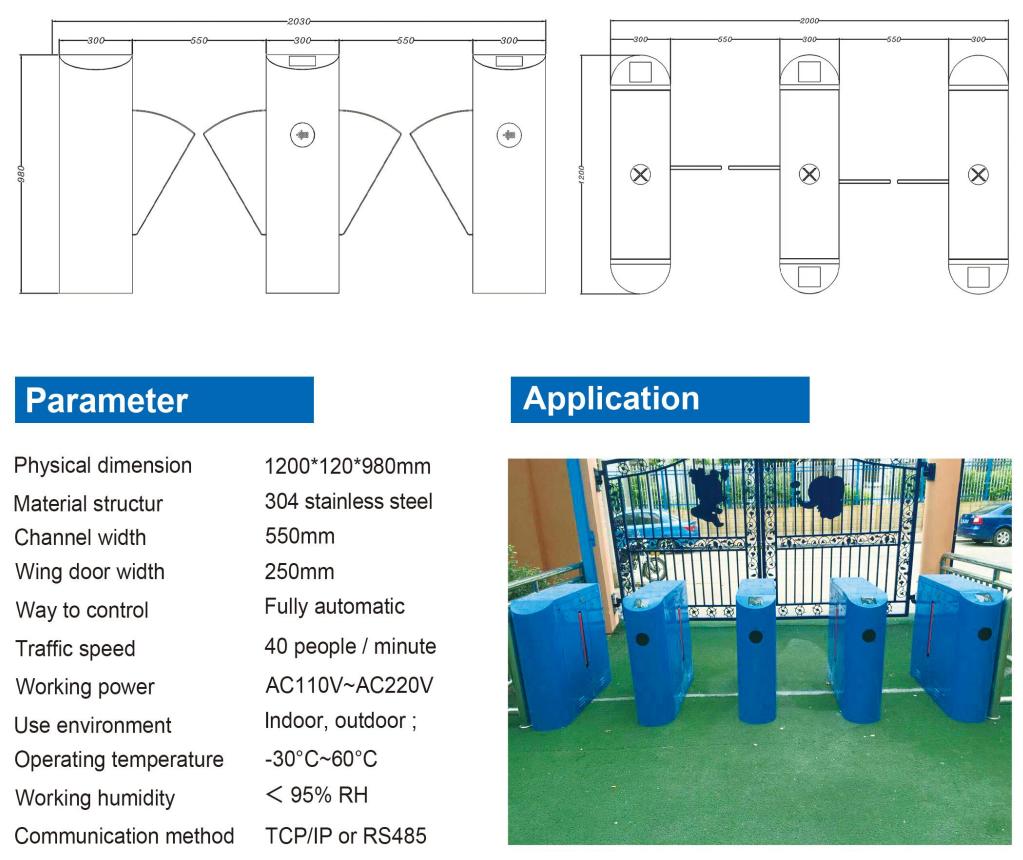 Automatic turnstile security gate for high-end commercial establishments in Europa