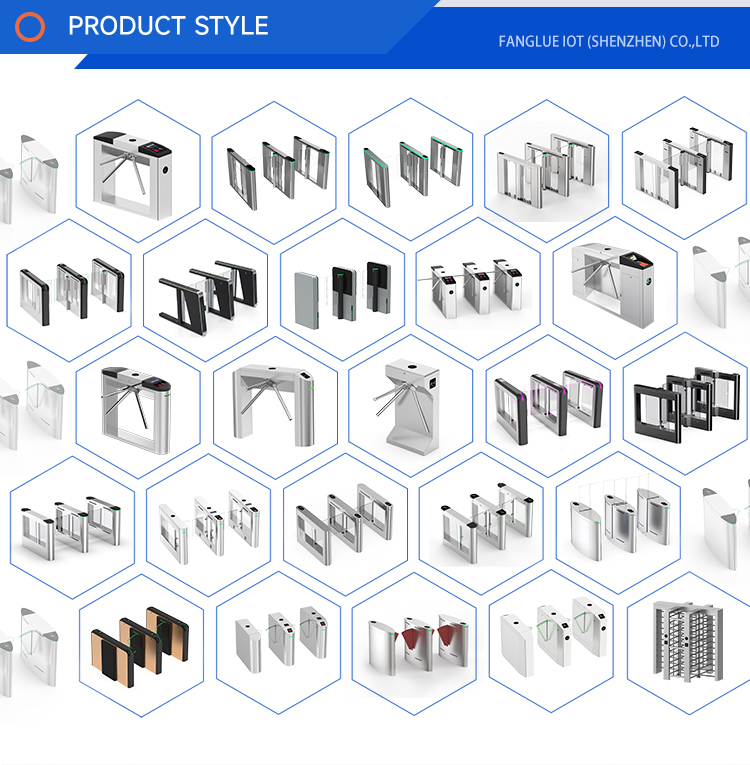Detail view of swing turnstile components and mechanical parts for Europa security installations