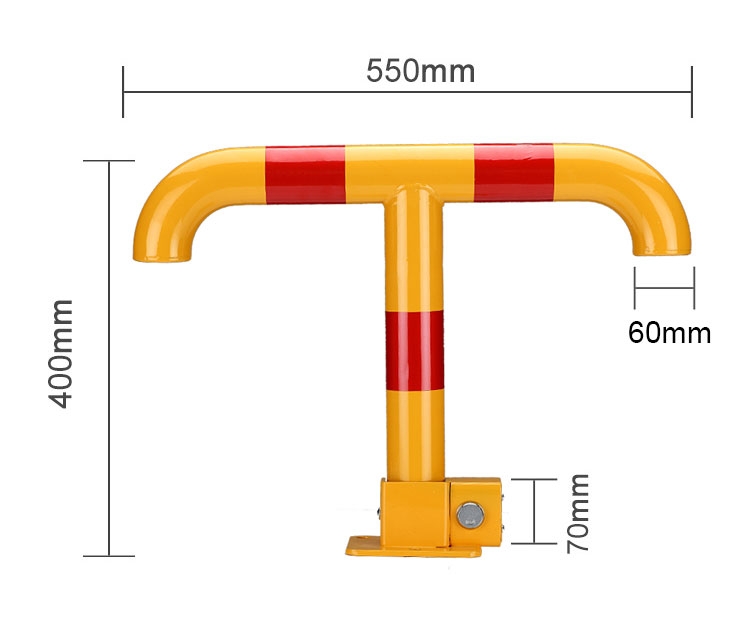 Anti-theft manual parking bollard with padlock hole for multi-storey carpark