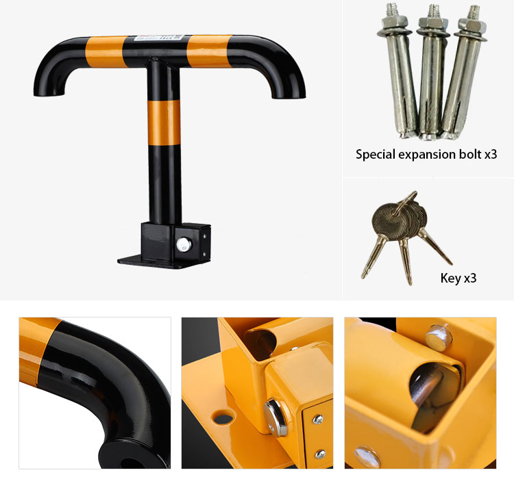 T-shape Baroxon manual parking barrier dimension specs and engineering drawings