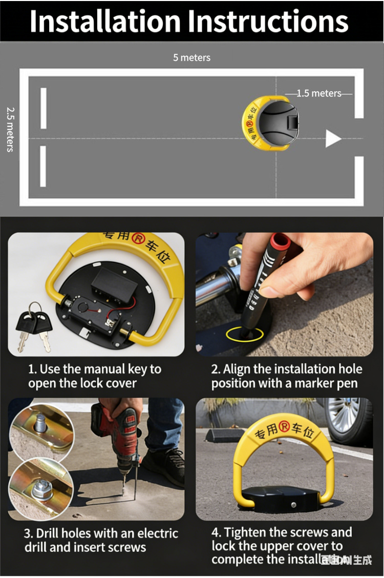 Compact design automatic parking gate equipment