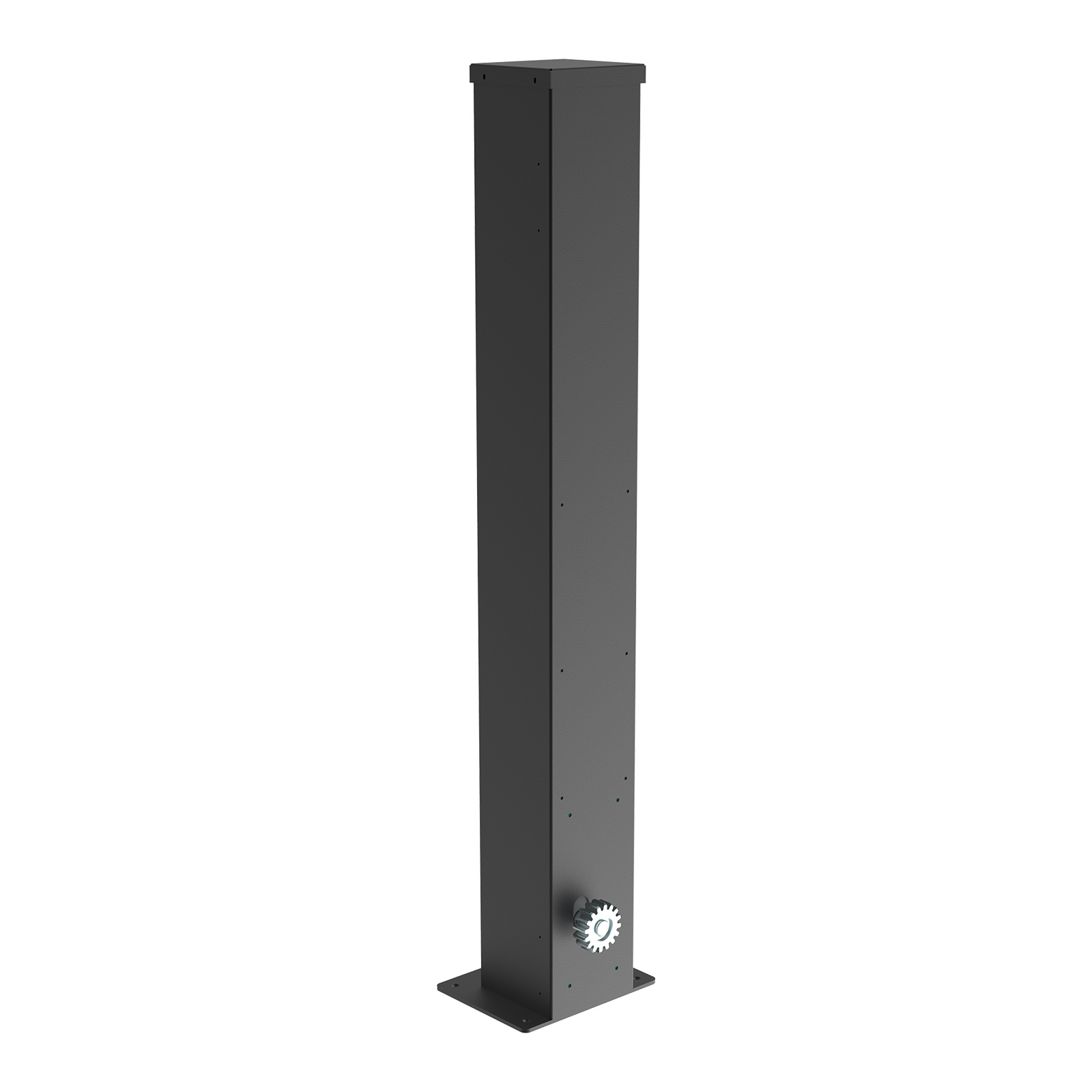 Sleek modern sliding gate driven by invisible high-torque automation machinery