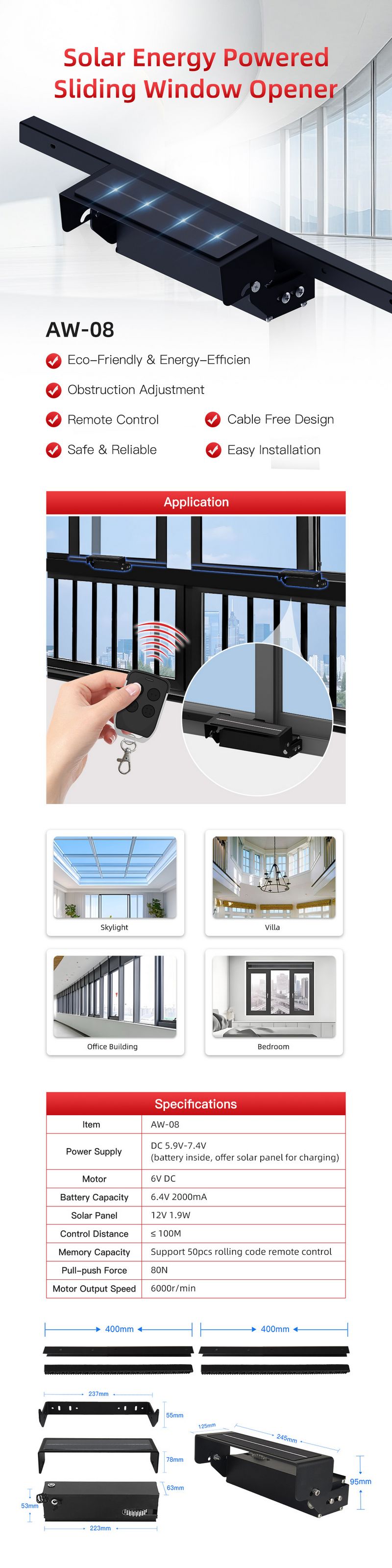 Electric sliding window automation gear mechanism for modern high-rise apartments