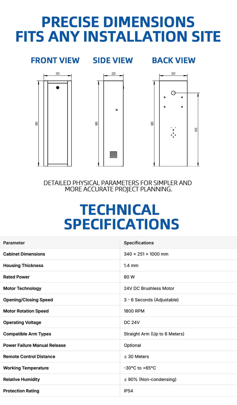 Baroxon commercial parking gate mechanism Europe